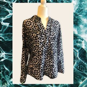 Michael Kors BLK and WHT longsleeve blouse